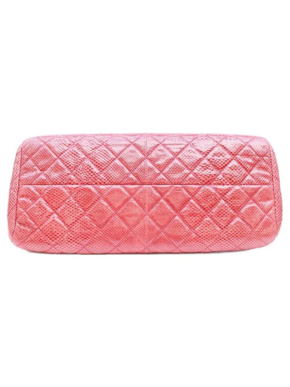 Chanel Red Exotic Leather Silver Bowling Shoulder Bag